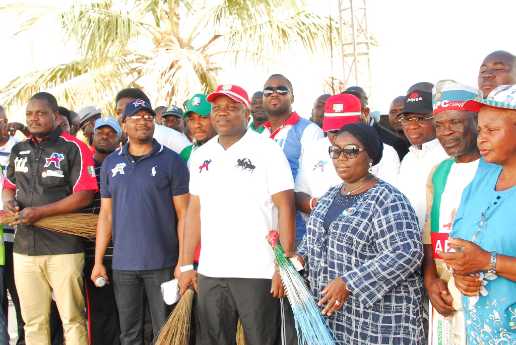 Mr.-Akinwunmi-Ambode-and-his-Running-mate-Alhaja-Adiat-Oluranti-Adegbile-at-the-10000-Man-March