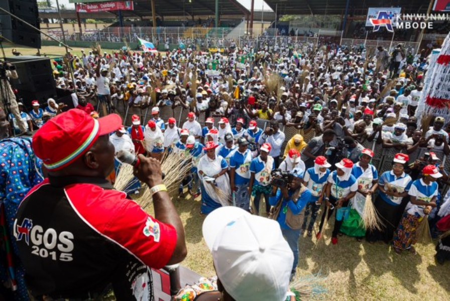 Akinwunmi Ambode addressing the Arewa Community during his endorsement by the community