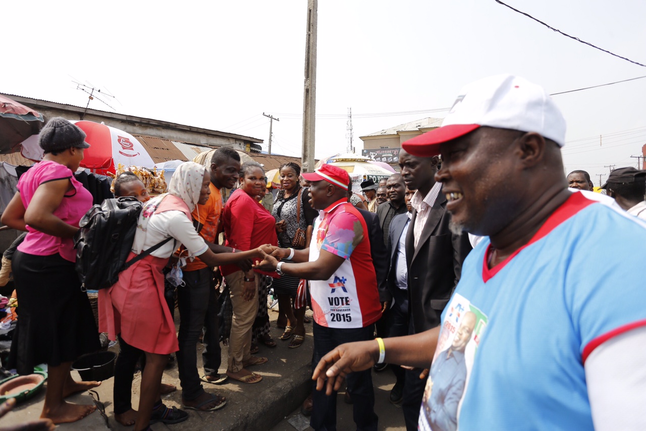 Akinwunmi Ambode on Roadshow in Ajegunle