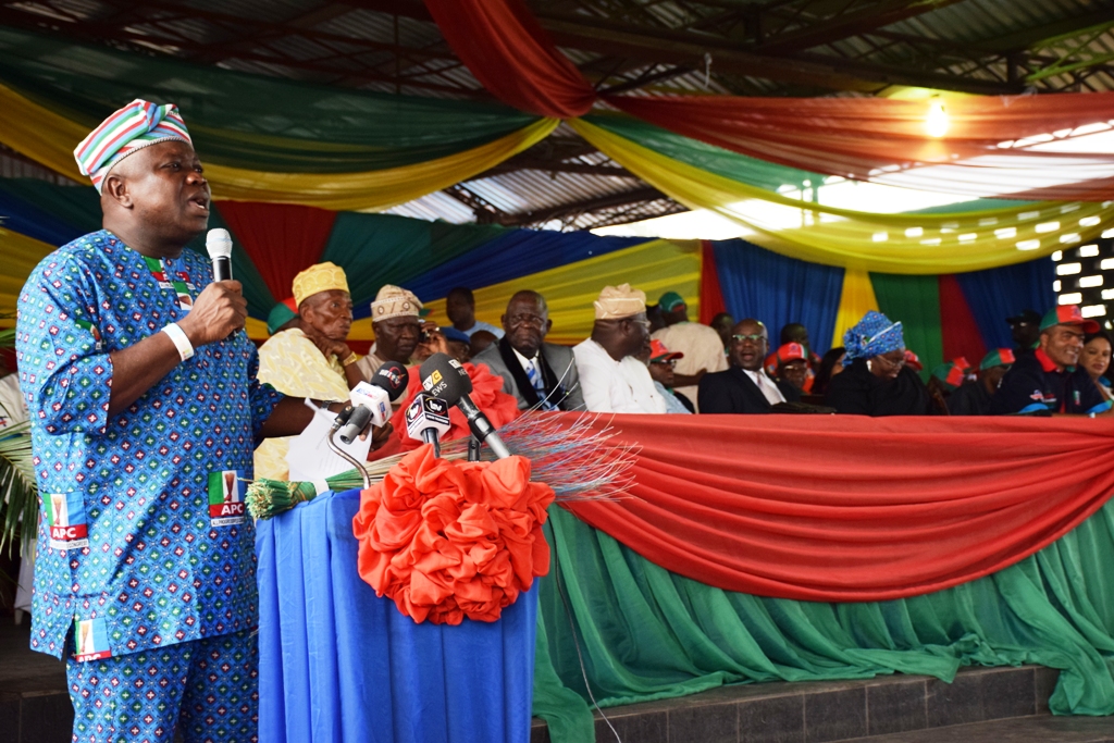 Akinwunmi Ambode addressing the Senior Citizens of Lagos State