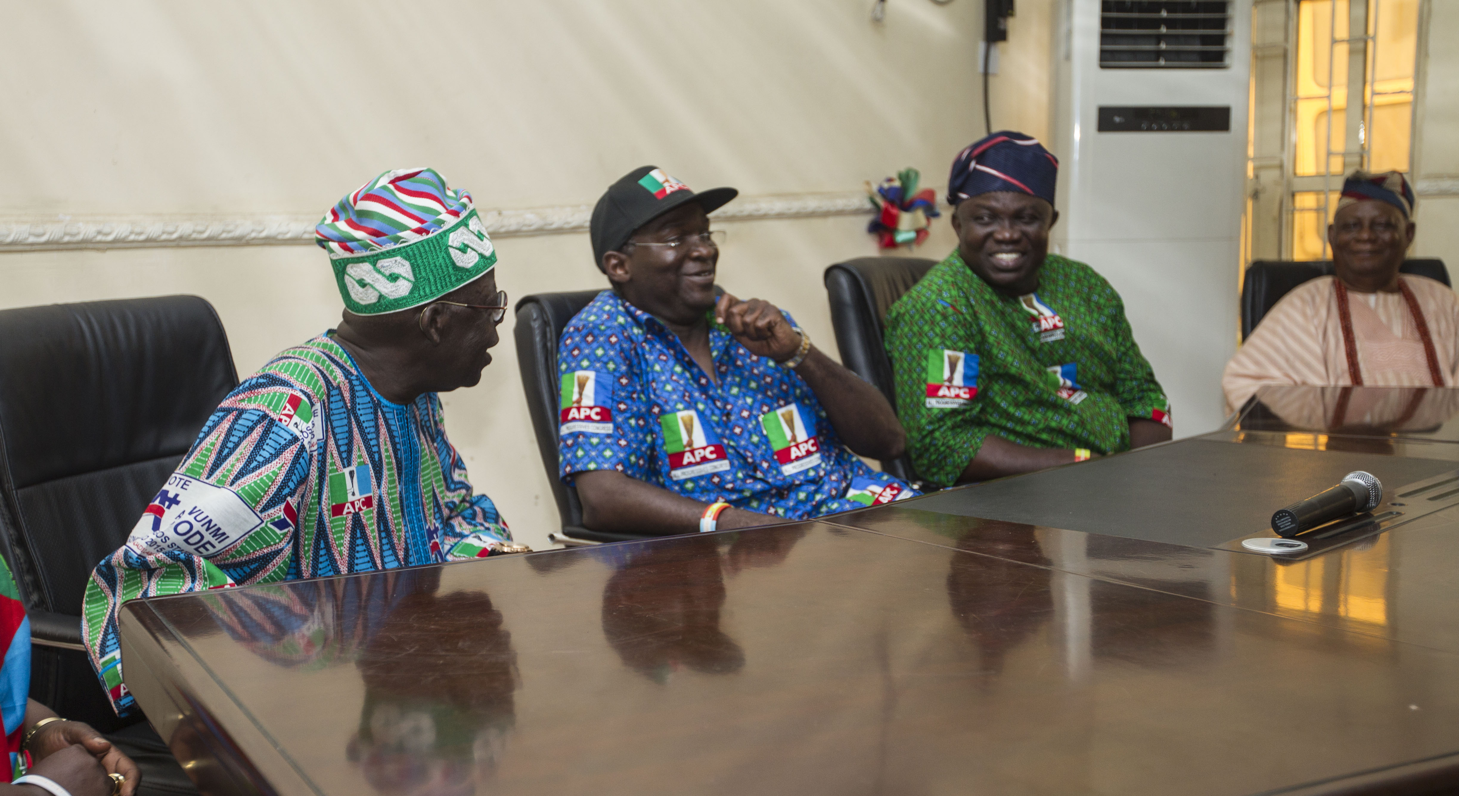 Asiwaju Bola Ahmed Tinubu and Babatunde Raji Fashola and Akinwunmi Ambode in the meeting with the Traditional Rulers at Ojo LGA