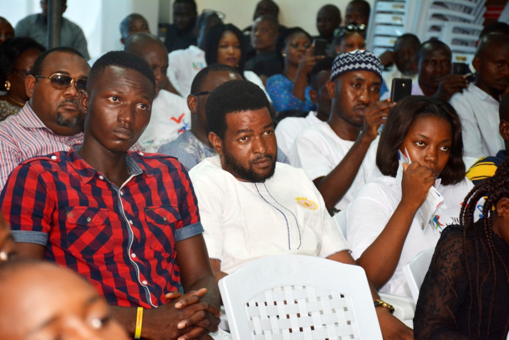 A Cross Section of Members of the Youth Movement Listening to Akinwunmi Ambode