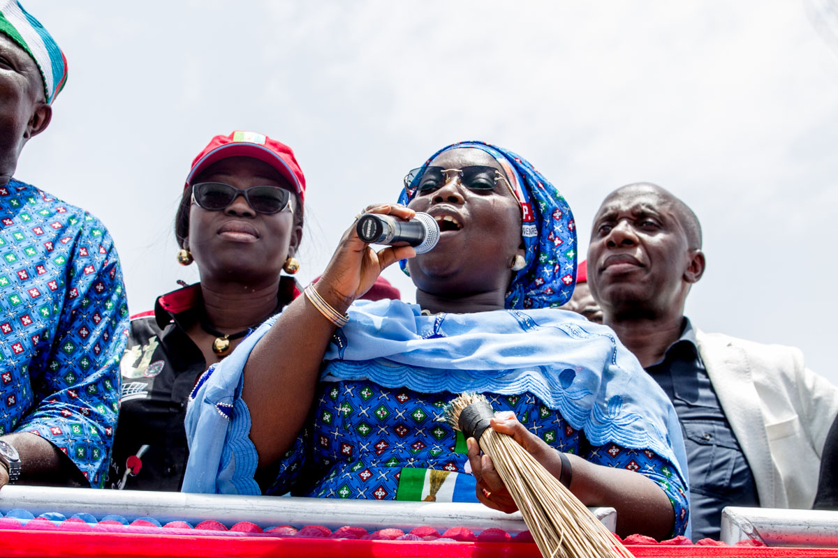 Dr. Idiat Oluranti Adebule talking to Lagos State Electorates at the Event