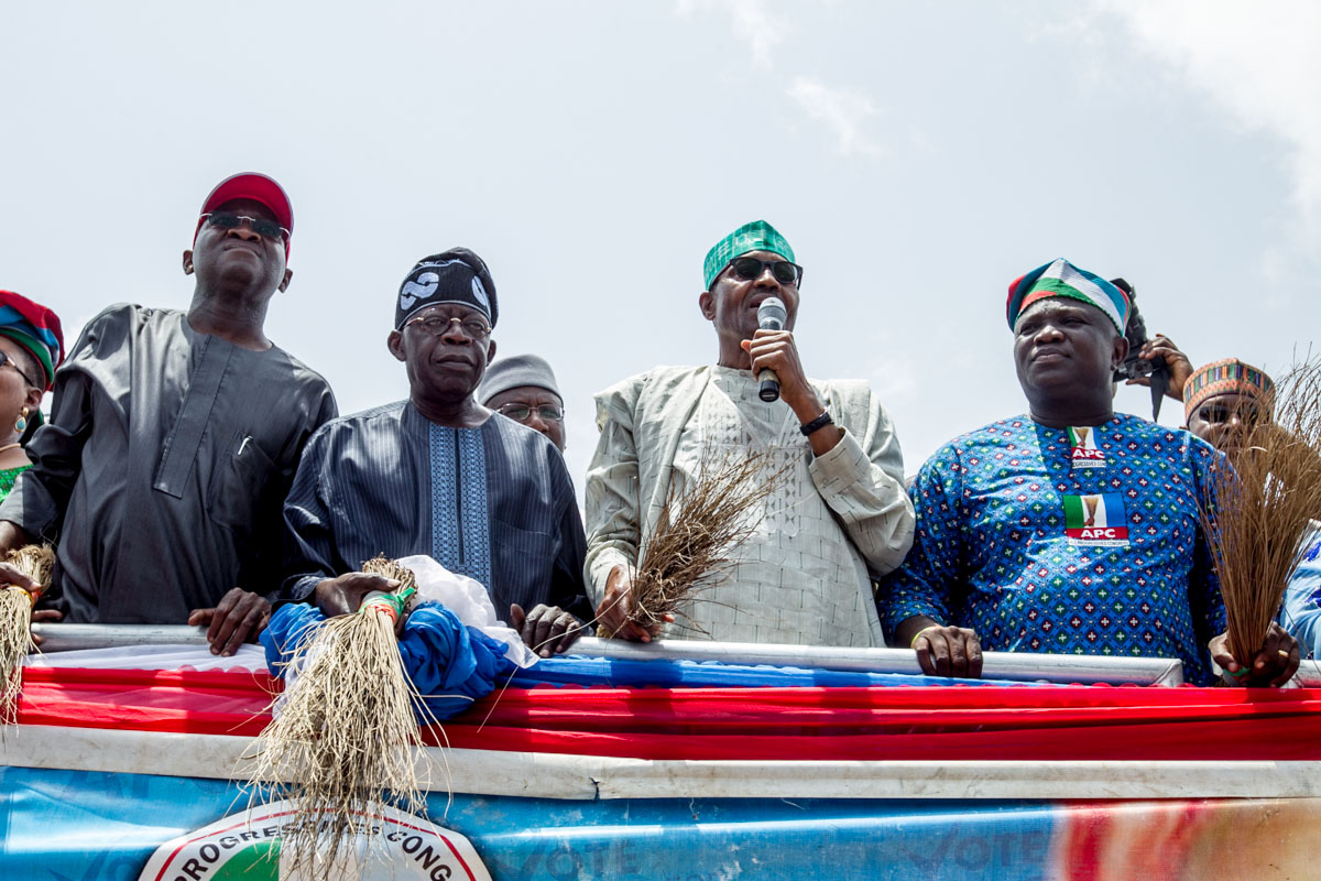 General(Rtd.) Muhammadu Buhari talking to Lagos State Electorates at the Event
