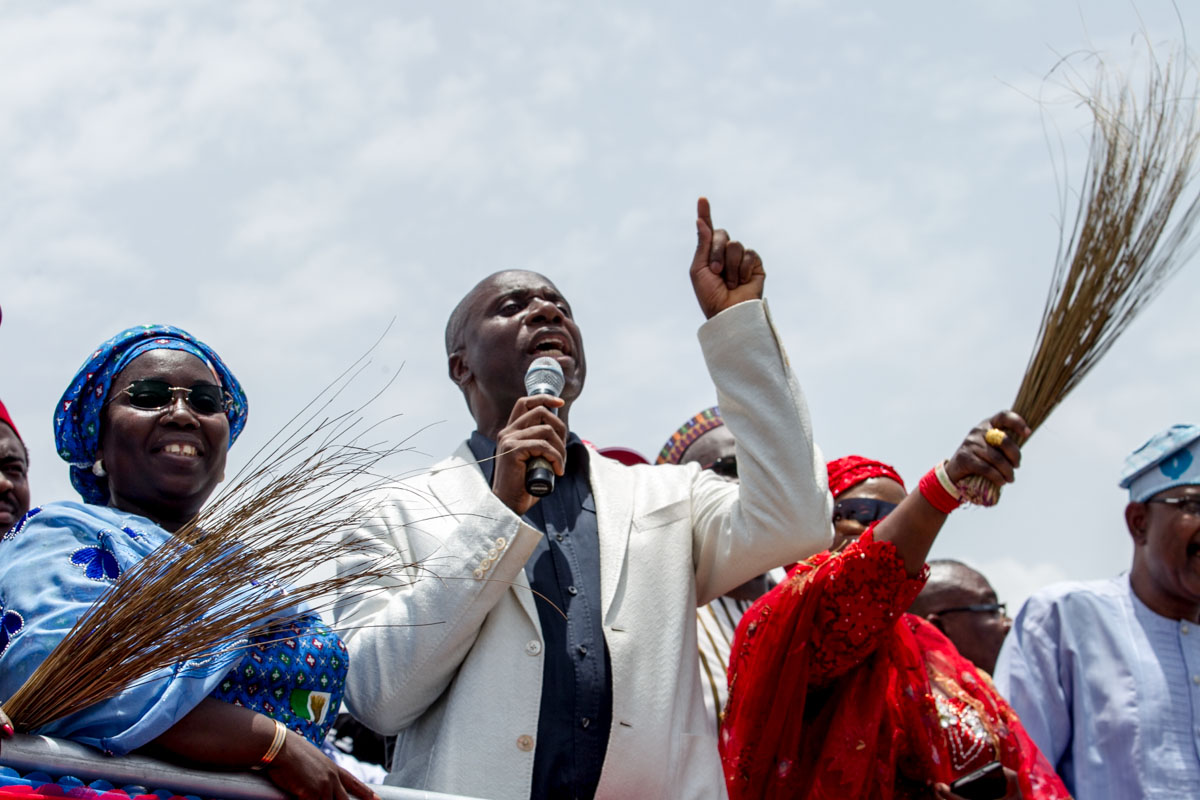 Hon. Rotimi Amaechi talking to Lagos State Electorates at the Event